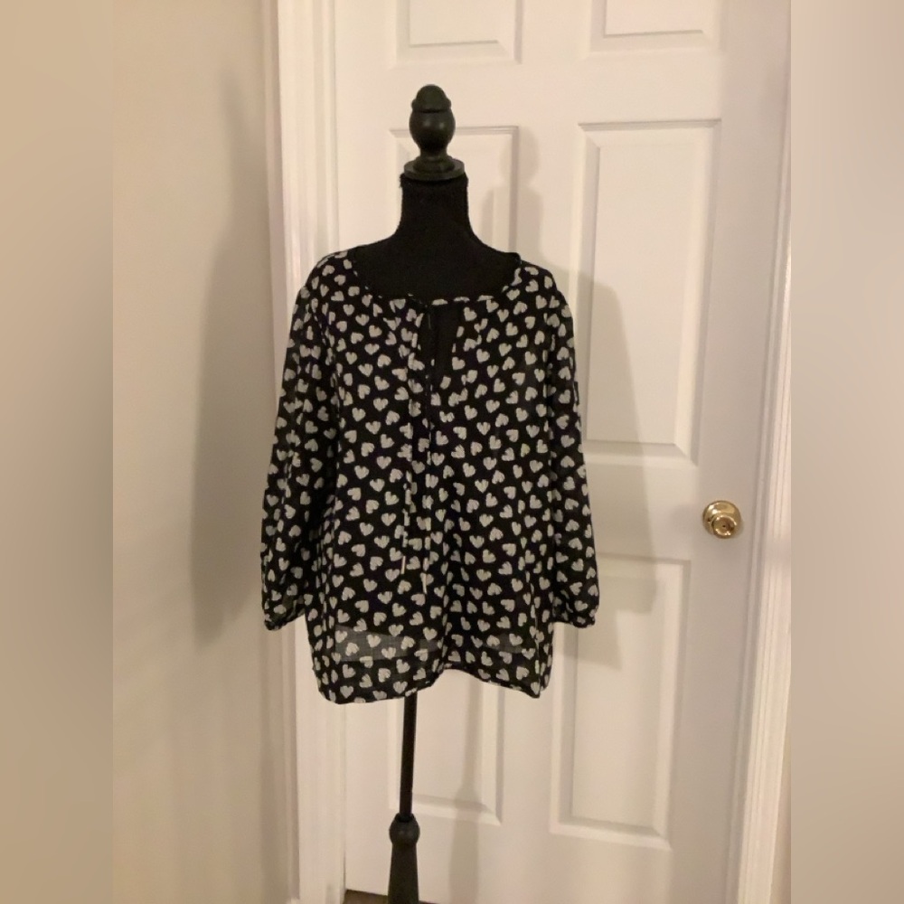 Johnny Was Couple of Hearts Peasant Top
